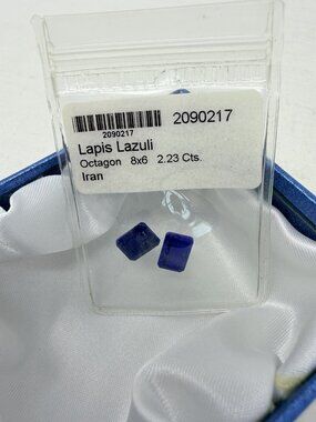 Shop LC Lapis Lazuli Octagon Set of 2 Loose Gemstones for Jewelry Making 5555